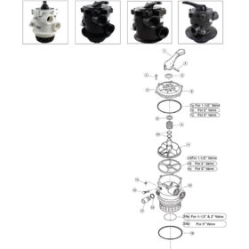 Lid Assy, Praher ABS Top/Side Mount Valve, 3", w/Gasket, Blk | E-50-SB3