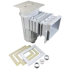 Skimmer Complete, CMP, FG,Reg Mouth,2"sx2-1/2"sp,Sq Lid,Wht|25160-010-001N